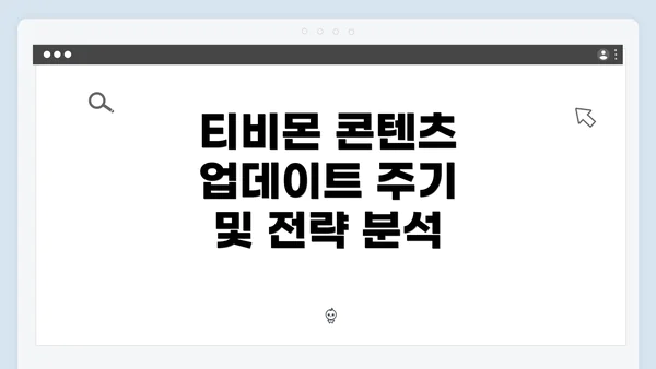 티비몬 콘텐츠 업데이트 주기 및 전략 분석