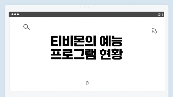 티비몬의 예능 프로그램 현황