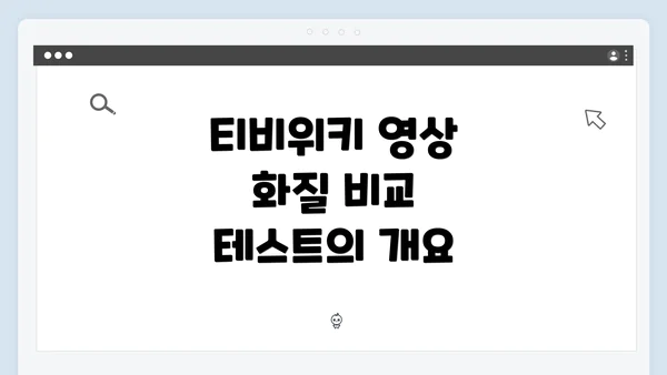 티비위키 영상 화질 비교 테스트의 개요