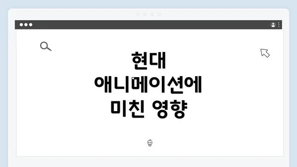 현대 애니메이션에 미친 영향