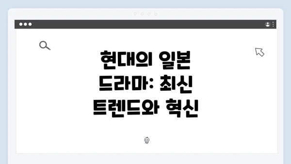 현대의 일본 드라마: 최신 트렌드와 혁신