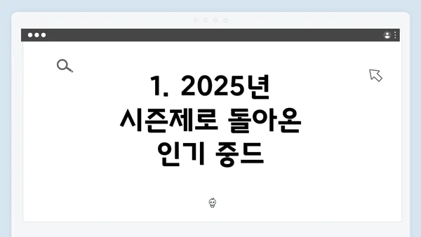 1. 2025년 시즌제로 돌아온 인기 중드