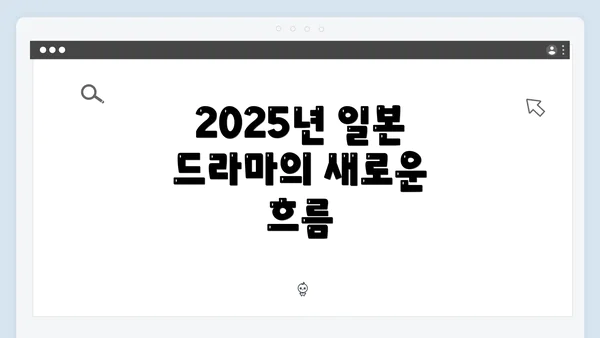 2025년 일본 드라마의 새로운 흐름
