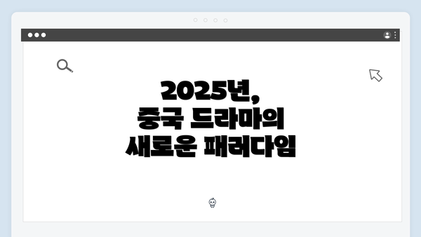 2025년, 중국 드라마의 새로운 패러다임