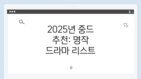 2025년 중드 추천: 명작 드라마 리스트