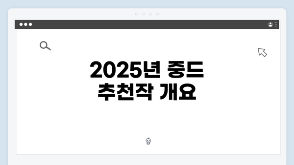 2025년 중드 추천작 개요