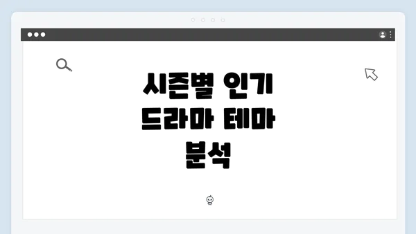 시즌별 인기 드라마 테마 분석