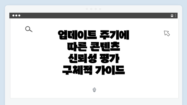 업데이트 주기에 따른 콘텐츠 신뢰성 평가 구체적 가이드