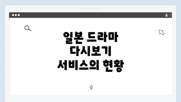 일본 드라마 다시보기 서비스의 현황