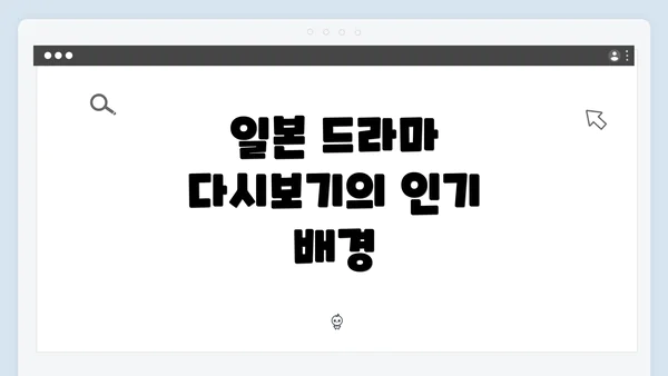 일본 드라마 다시보기의 인기 배경