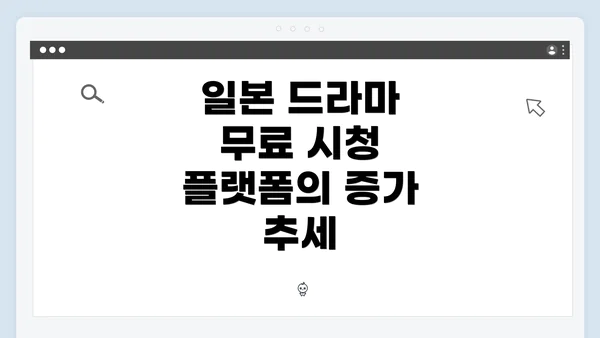 일본 드라마 무료 시청 플랫폼의 증가 추세