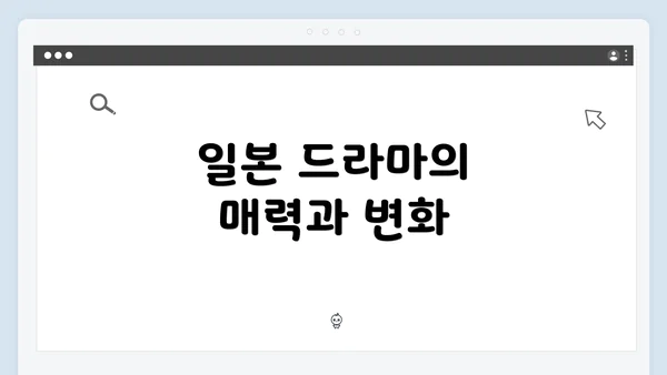 일본 드라마의 매력과 변화