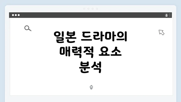 일본 드라마의 매력적 요소 분석