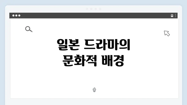 일본 드라마의 문화적 배경