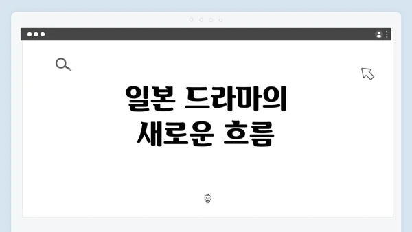 일본 드라마의 새로운 흐름