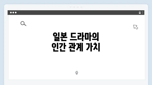 일본 드라마의 인간 관계 가치