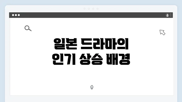 일본 드라마의 인기 상승 배경