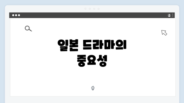 일본 드라마의 중요성