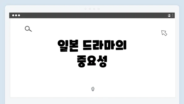 일본 드라마의 중요성