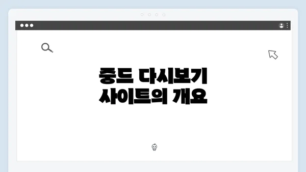 중드 다시보기 사이트의 개요