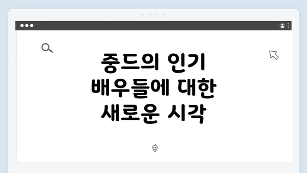 중드의 인기 배우들에 대한 새로운 시각