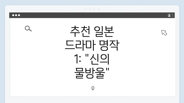 추천 일본 드라마 명작 1: "신의 물방울"