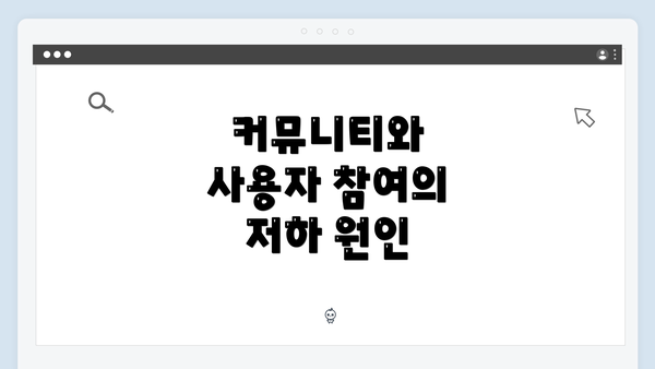 커뮤니티와 사용자 참여의 저하 원인