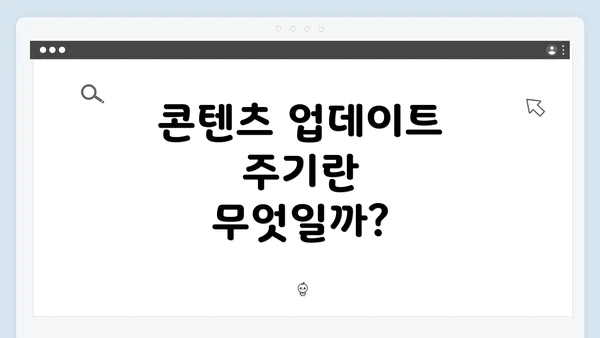 콘텐츠 업데이트 주기란 무엇일까?