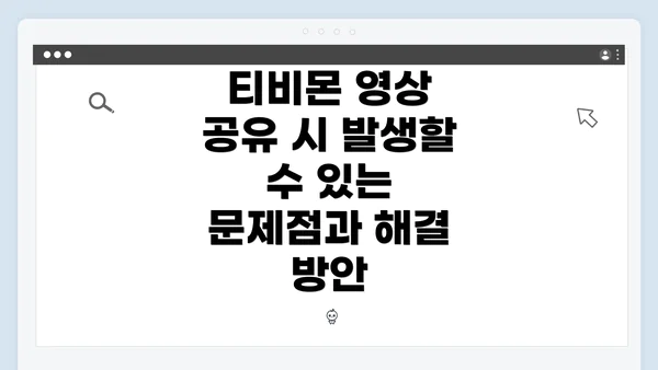 티비몬 영상 공유 시 발생할 수 있는 문제점과 해결 방안