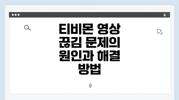 티비몬 영상 끊김 문제의 원인과 해결 방법