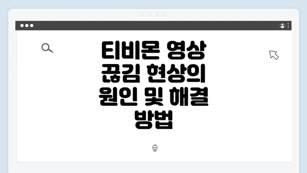 티비몬 영상 끊김 현상의 원인 및 해결 방법