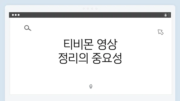 티비몬 영상 정리의 중요성