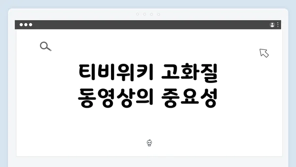 티비위키 고화질 동영상의 중요성