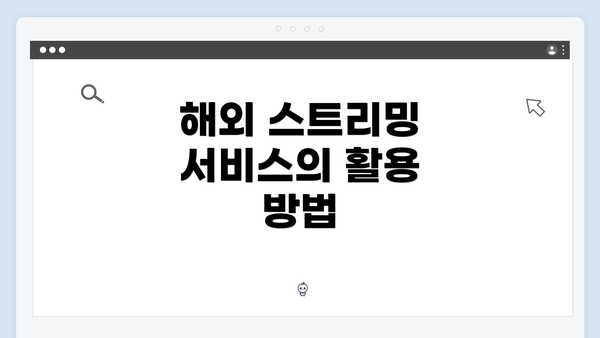 해외 스트리밍 서비스의 활용 방법