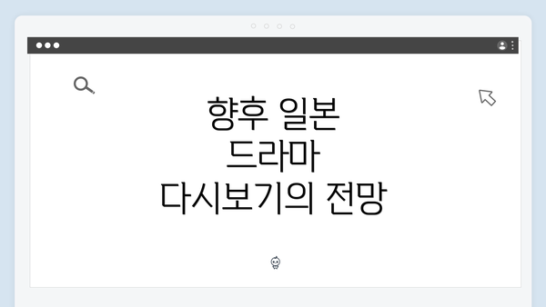향후 일본 드라마 다시보기의 전망