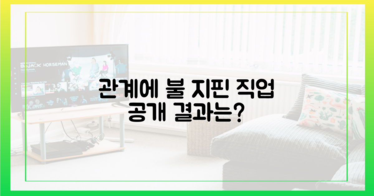 직업 공개, 관계에 불을 붙였나?