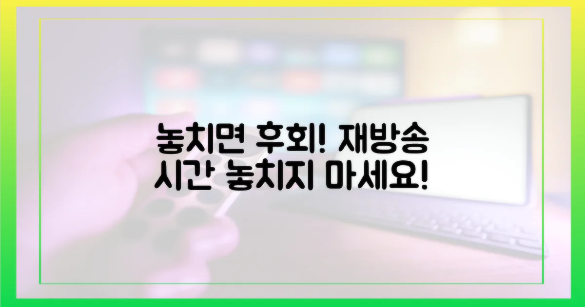 재방송 시간, 꼼꼼히 챙기세요!