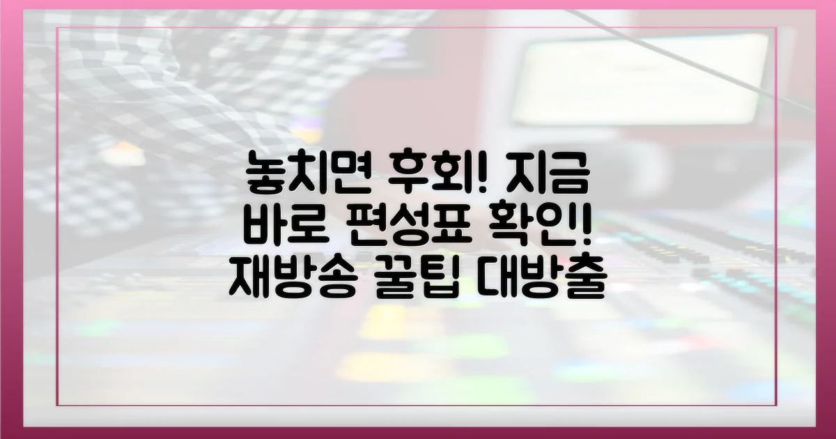 재방송 편성표 놓치지 마세요!