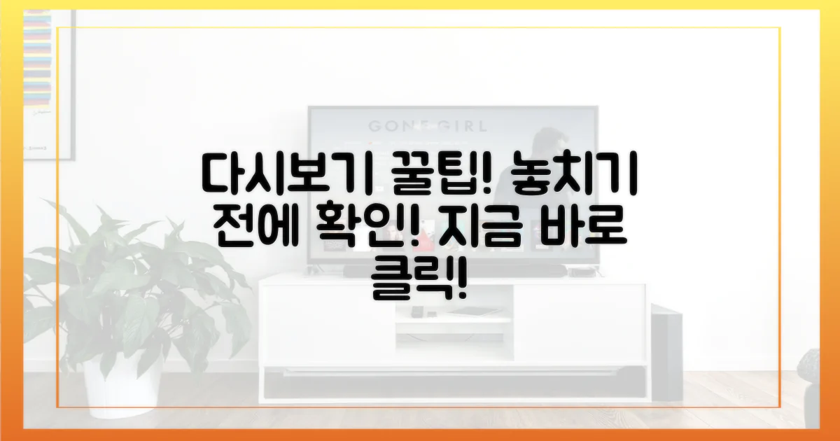 다시보기, 놓치지 않으려면?