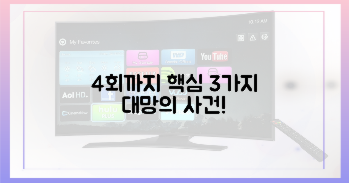 4회까지 주요 사건 3가지