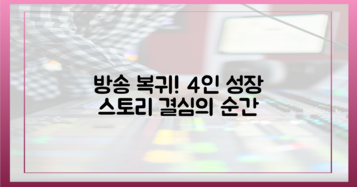 4가지 성장 스토리, 방송 복귀 결심