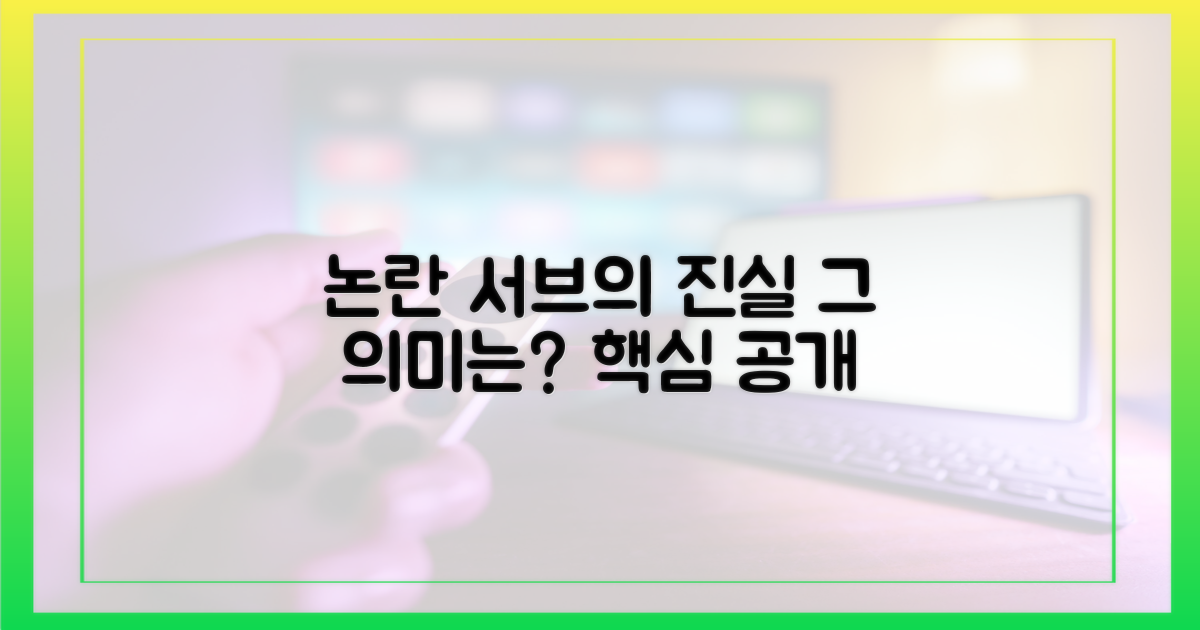 논란 핵심: '서브' 발언의 의미