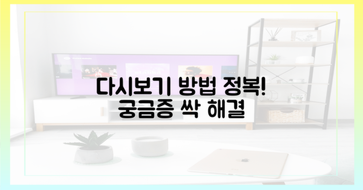 다시보기 방법 상세히 알아보세요