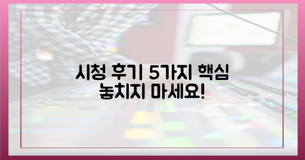 시청 후기 5가지 핵심