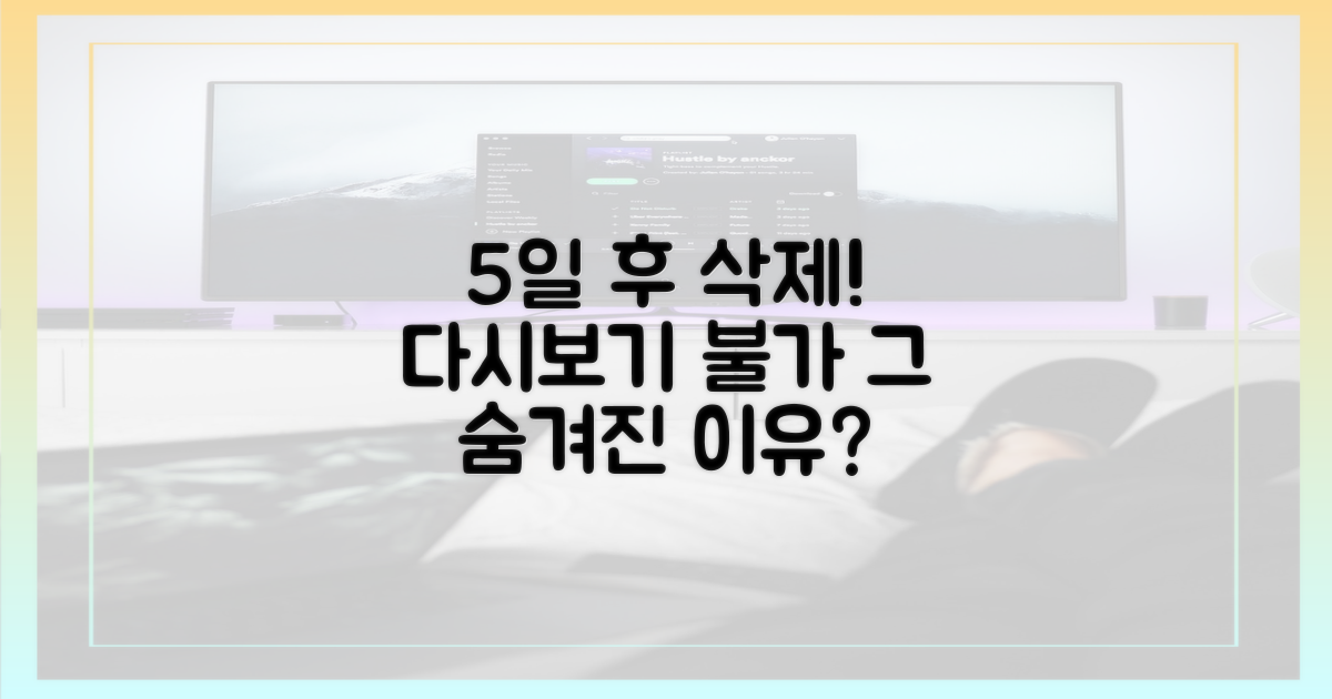 5일간 다시보기 불가, 그 이유는?