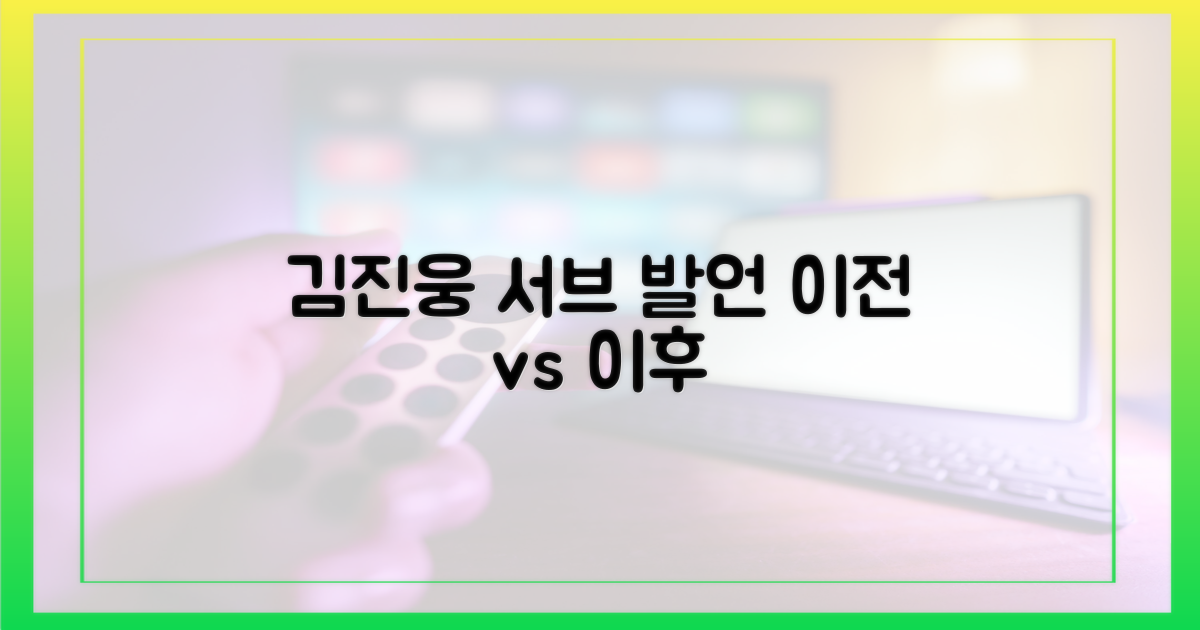 김진웅 '서브 발언' 이전과 이후