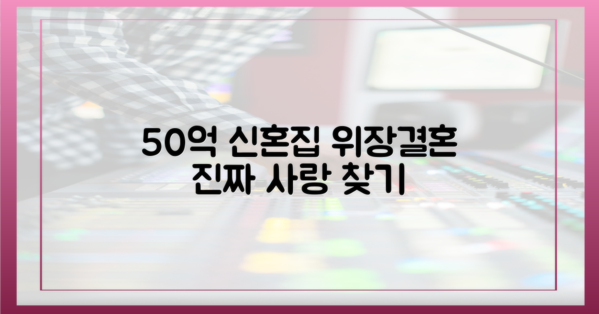 50억 신혼집, 위장결혼 시작