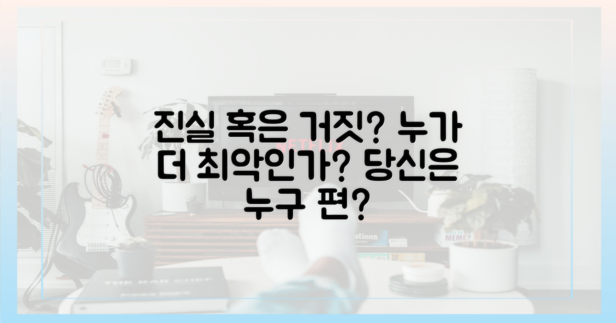둘 중 누가 더 나쁜가, 당신의 선택은?