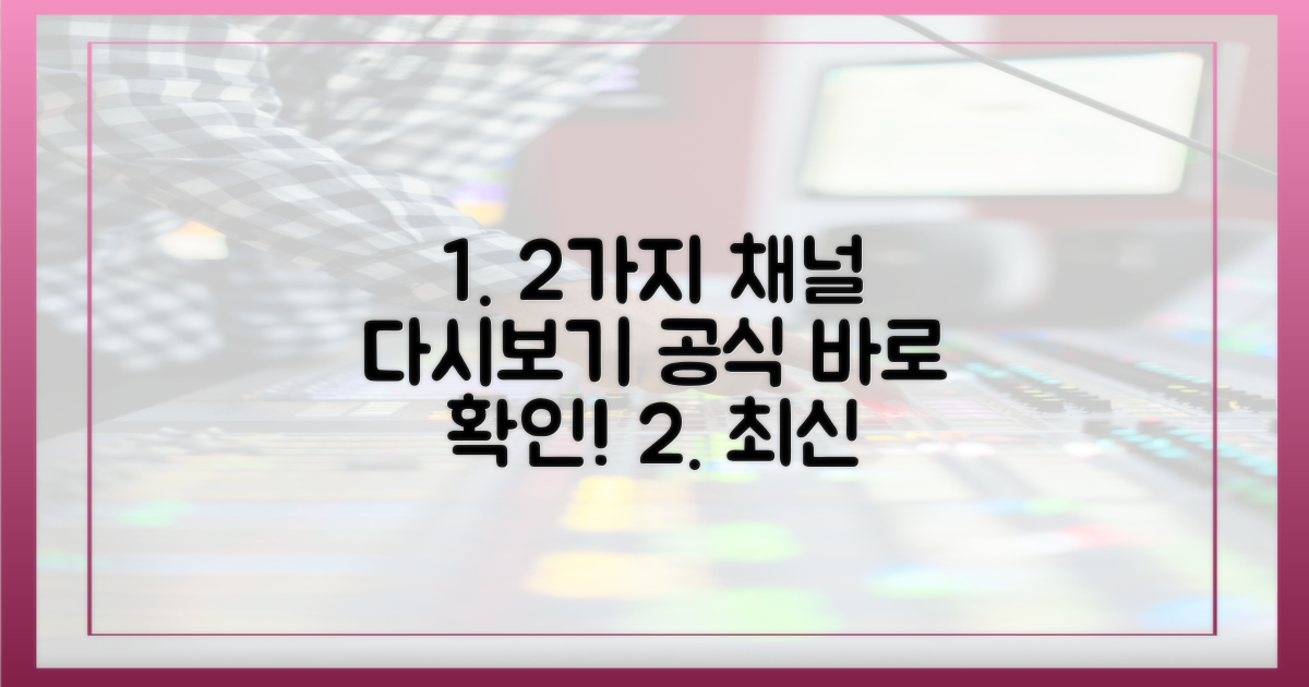 2가지 공식 다시보기 채널