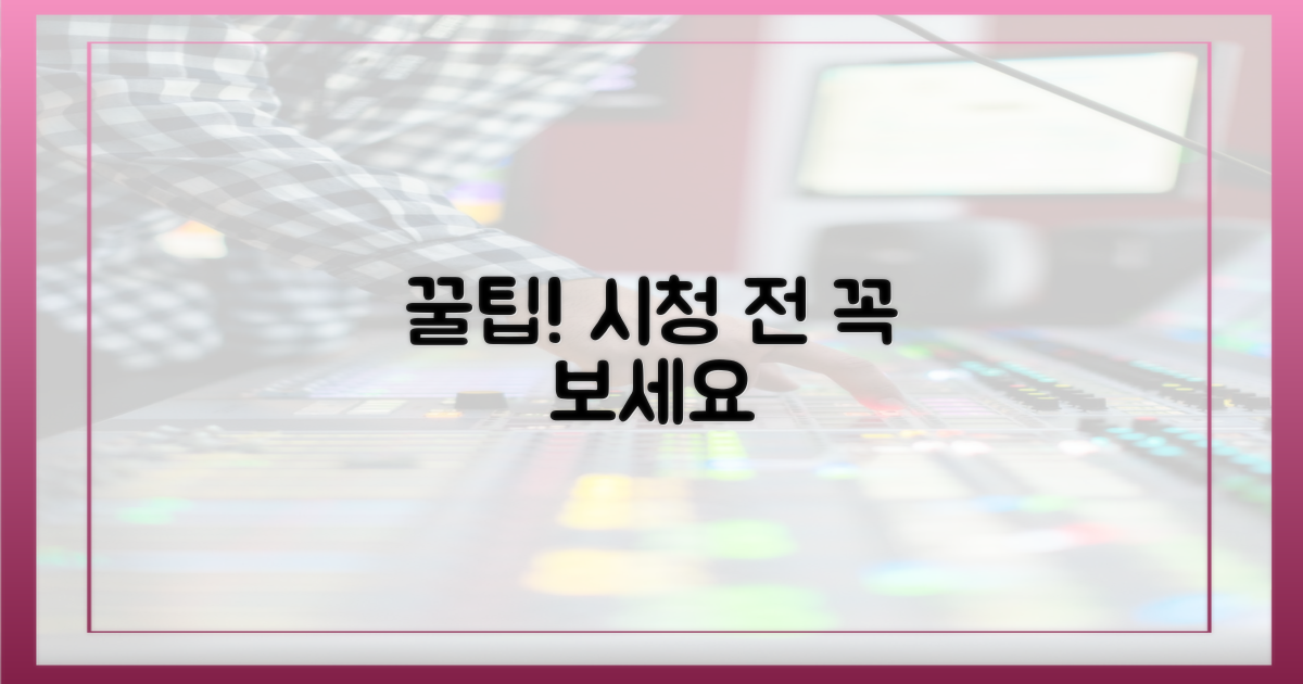 시청 전 알아두면 꿀팁